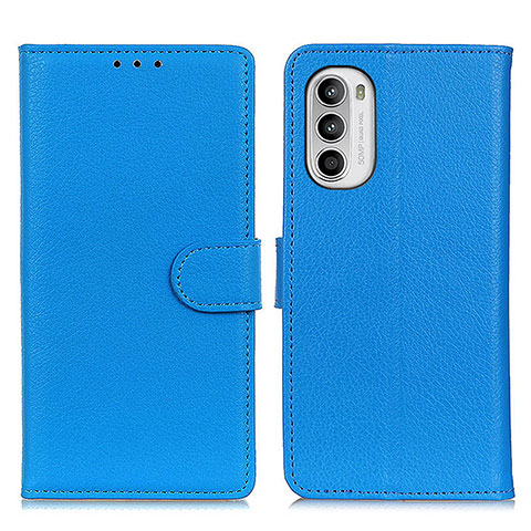 Coque Portefeuille Livre Cuir Etui Clapet A03D pour Motorola Moto Edge (2022) 5G Bleu Ciel