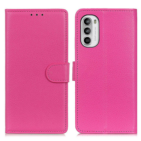 Coque Portefeuille Livre Cuir Etui Clapet A03D pour Motorola Moto Edge (2022) 5G Rose Rouge