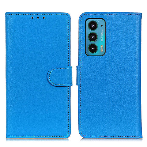 Coque Portefeuille Livre Cuir Etui Clapet A03D pour Motorola Moto Edge Lite 5G Bleu Ciel