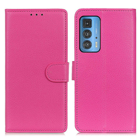 Coque Portefeuille Livre Cuir Etui Clapet A03D pour Motorola Moto Edge S Pro 5G Rose Rouge