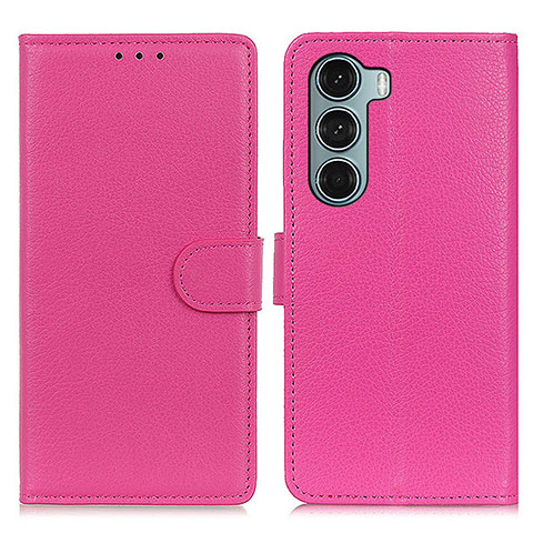 Coque Portefeuille Livre Cuir Etui Clapet A03D pour Motorola Moto Edge S30 5G Rose Rouge