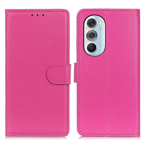 Coque Portefeuille Livre Cuir Etui Clapet A03D pour Motorola Moto Edge X30 5G Rose Rouge