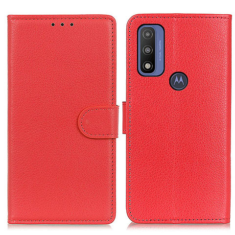 Coque Portefeuille Livre Cuir Etui Clapet A03D pour Motorola Moto G Pure Rouge