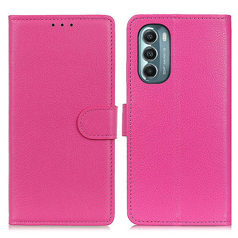 Coque Portefeuille Livre Cuir Etui Clapet A03D pour Motorola Moto G Stylus (2022) 5G Rose Rouge