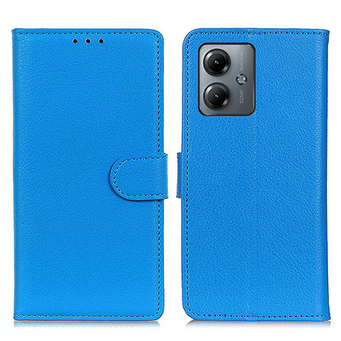 Coque Portefeuille Livre Cuir Etui Clapet A03D pour Motorola Moto G14 Bleu Ciel