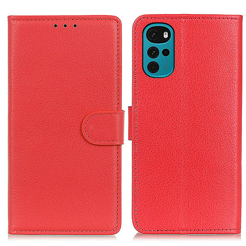 Coque Portefeuille Livre Cuir Etui Clapet A03D pour Motorola Moto G22 Rouge