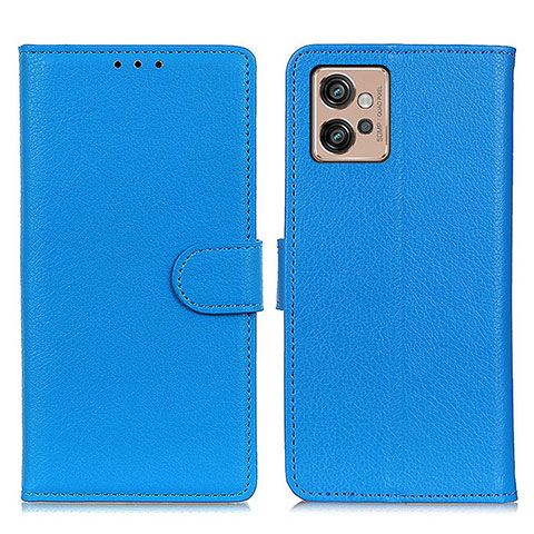 Coque Portefeuille Livre Cuir Etui Clapet A03D pour Motorola Moto G32 Bleu Ciel