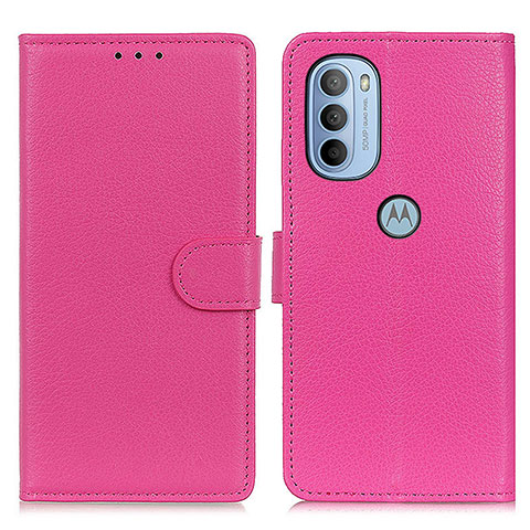 Coque Portefeuille Livre Cuir Etui Clapet A03D pour Motorola Moto G41 Rose Rouge