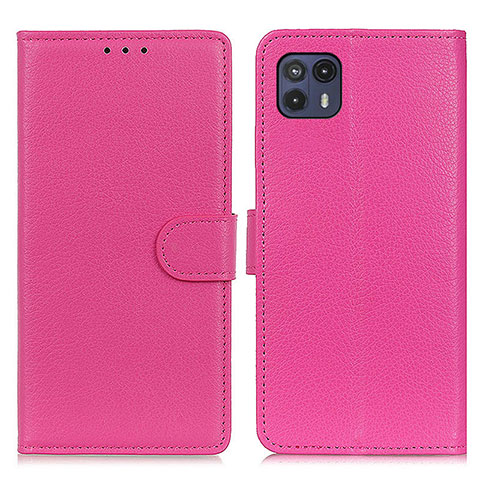 Coque Portefeuille Livre Cuir Etui Clapet A03D pour Motorola Moto G50 5G Rose Rouge