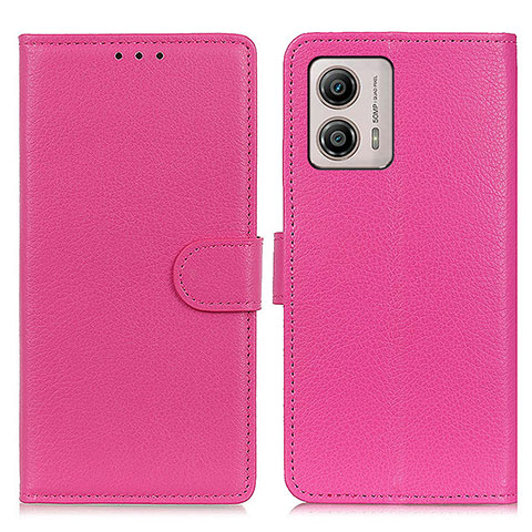 Coque Portefeuille Livre Cuir Etui Clapet A03D pour Motorola Moto G53 5G Rose Rouge