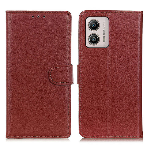 Coque Portefeuille Livre Cuir Etui Clapet A03D pour Motorola Moto G53j 5G Marron