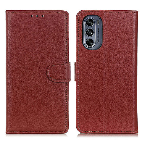 Coque Portefeuille Livre Cuir Etui Clapet A03D pour Motorola Moto G62 5G Marron