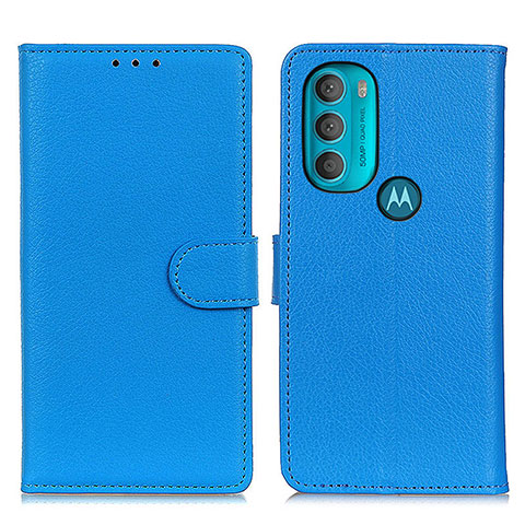 Coque Portefeuille Livre Cuir Etui Clapet A03D pour Motorola Moto G71 5G Bleu Ciel