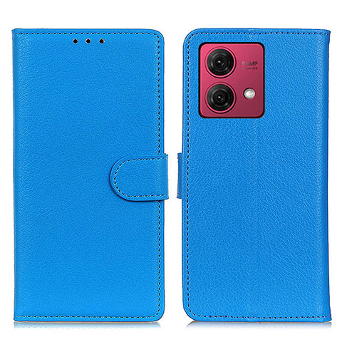 Coque Portefeuille Livre Cuir Etui Clapet A03D pour Motorola Moto G84 5G Bleu Ciel