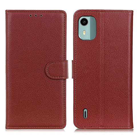 Coque Portefeuille Livre Cuir Etui Clapet A03D pour Nokia C12 Plus Marron