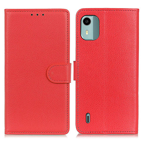 Coque Portefeuille Livre Cuir Etui Clapet A03D pour Nokia C12 Plus Rouge