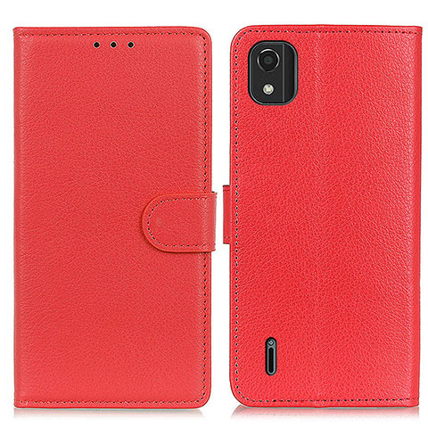 Coque Portefeuille Livre Cuir Etui Clapet A03D pour Nokia C2 2nd Edition Rouge