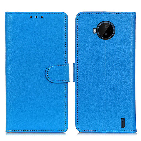 Coque Portefeuille Livre Cuir Etui Clapet A03D pour Nokia C20 Plus Bleu Ciel