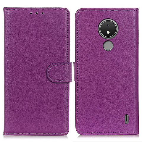 Coque Portefeuille Livre Cuir Etui Clapet A03D pour Nokia C21 Violet