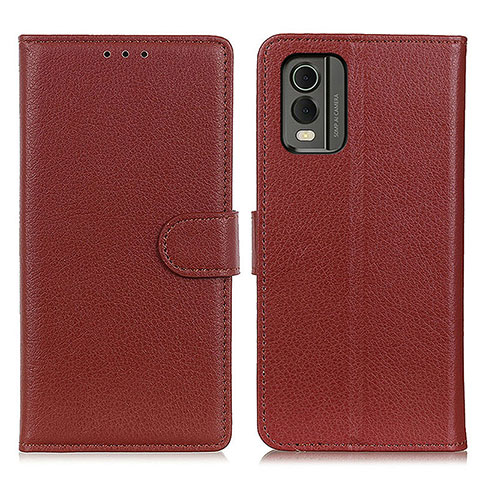 Coque Portefeuille Livre Cuir Etui Clapet A03D pour Nokia C210 Marron