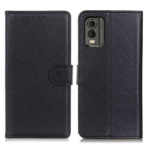 Coque Portefeuille Livre Cuir Etui Clapet A03D pour Nokia C210 Noir