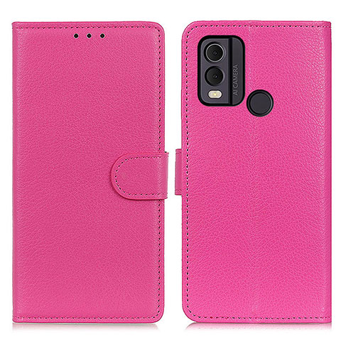 Coque Portefeuille Livre Cuir Etui Clapet A03D pour Nokia C22 Rose Rouge