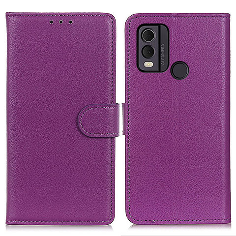 Coque Portefeuille Livre Cuir Etui Clapet A03D pour Nokia C22 Violet