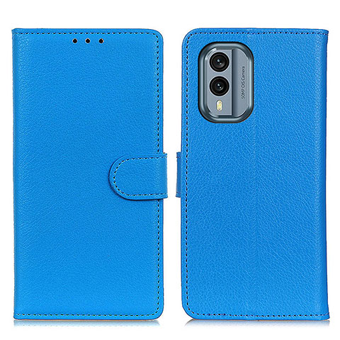 Coque Portefeuille Livre Cuir Etui Clapet A03D pour Nokia X30 5G Bleu Ciel