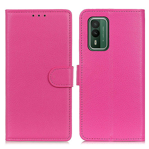 Coque Portefeuille Livre Cuir Etui Clapet A03D pour Nokia XR21 Rose Rouge