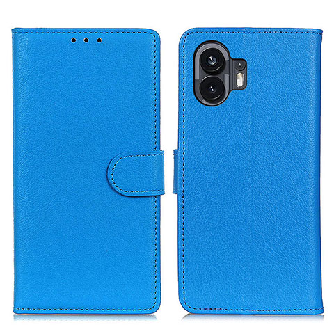 Coque Portefeuille Livre Cuir Etui Clapet A03D pour Nothing Phone 2 Bleu Ciel