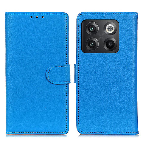 Coque Portefeuille Livre Cuir Etui Clapet A03D pour OnePlus 10T 5G Bleu Ciel