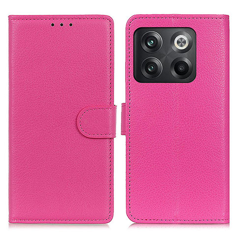 Coque Portefeuille Livre Cuir Etui Clapet A03D pour OnePlus 10T 5G Rose Rouge