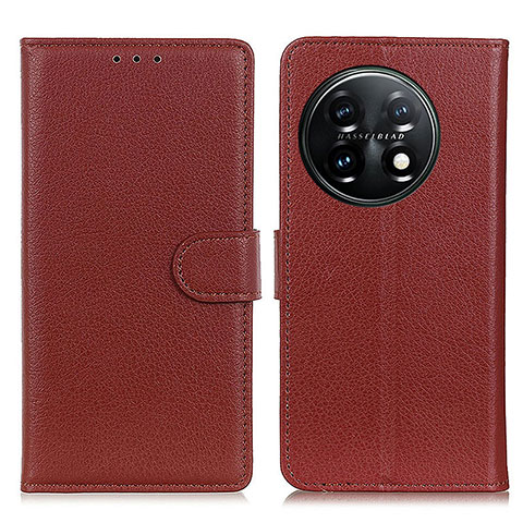 Coque Portefeuille Livre Cuir Etui Clapet A03D pour OnePlus 11 5G Marron