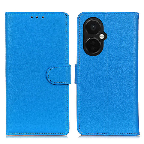 Coque Portefeuille Livre Cuir Etui Clapet A03D pour OnePlus Nord CE 3 5G Bleu Ciel