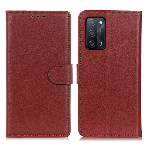 Coque Portefeuille Livre Cuir Etui Clapet A03D pour Oppo A53s 5G Marron