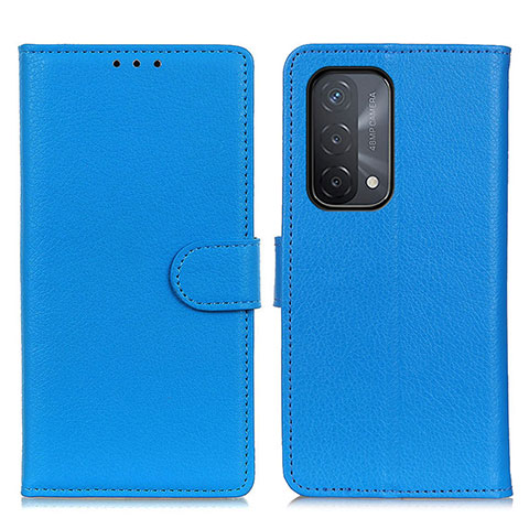 Coque Portefeuille Livre Cuir Etui Clapet A03D pour Oppo A54 5G Bleu Ciel