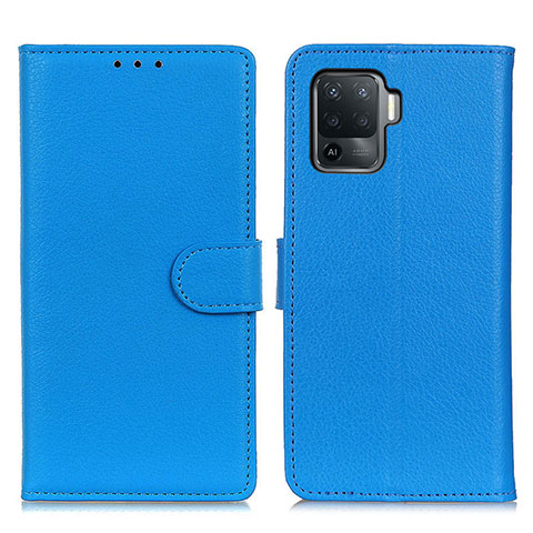 Coque Portefeuille Livre Cuir Etui Clapet A03D pour Oppo A94 4G Bleu Ciel