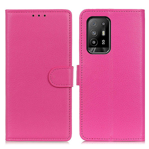 Coque Portefeuille Livre Cuir Etui Clapet A03D pour Oppo F19 Pro+ Plus 5G Rose Rouge