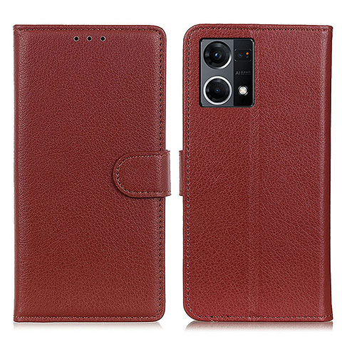 Coque Portefeuille Livre Cuir Etui Clapet A03D pour Oppo F21 Pro 4G Marron