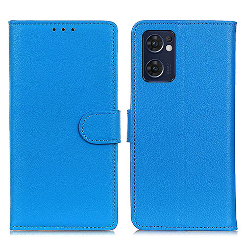 Coque Portefeuille Livre Cuir Etui Clapet A03D pour Oppo Find X5 Lite 5G Bleu Ciel