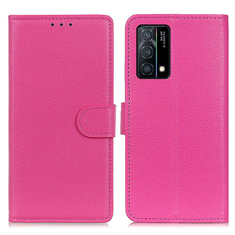 Coque Portefeuille Livre Cuir Etui Clapet A03D pour Oppo K9 5G Rose Rouge