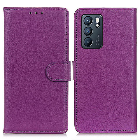 Coque Portefeuille Livre Cuir Etui Clapet A03D pour Oppo Reno6 5G Violet