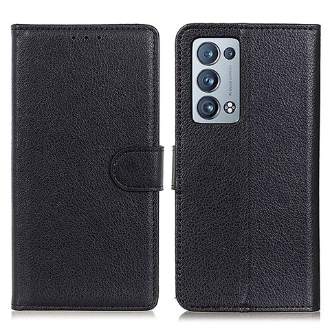 Coque Portefeuille Livre Cuir Etui Clapet A03D pour Oppo Reno6 Pro 5G Noir