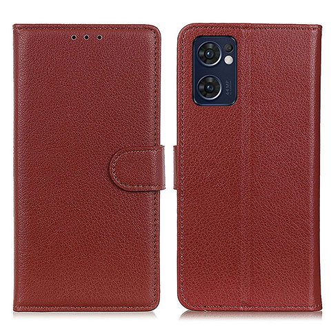 Coque Portefeuille Livre Cuir Etui Clapet A03D pour Oppo Reno7 5G Marron