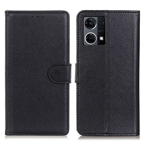 Coque Portefeuille Livre Cuir Etui Clapet A03D pour Oppo Reno8 4G Noir