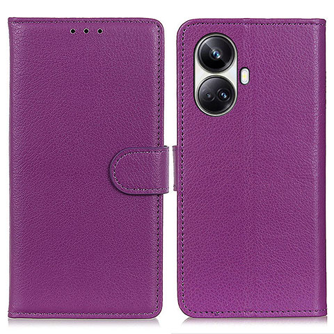 Coque Portefeuille Livre Cuir Etui Clapet A03D pour Realme 10 Pro+ Plus 5G Violet