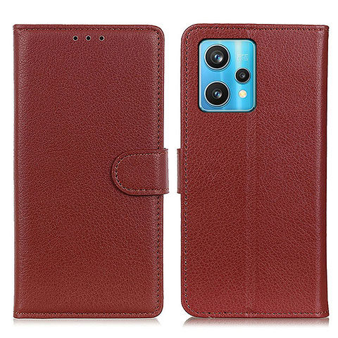 Coque Portefeuille Livre Cuir Etui Clapet A03D pour Realme 9 4G Marron