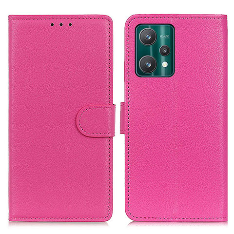 Coque Portefeuille Livre Cuir Etui Clapet A03D pour Realme 9 5G Rose Rouge