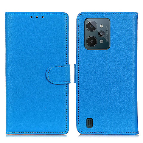 Coque Portefeuille Livre Cuir Etui Clapet A03D pour Realme C31 Bleu Ciel