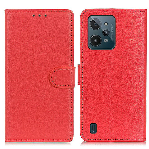 Coque Portefeuille Livre Cuir Etui Clapet A03D pour Realme C31 Rouge